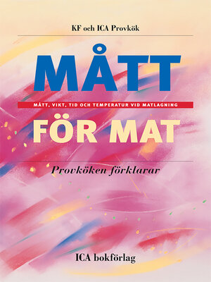 cover image of Mått för mat